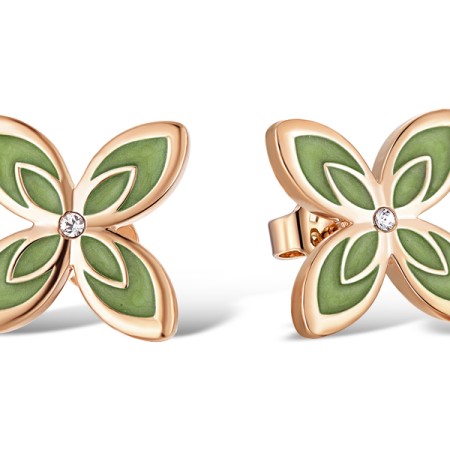 Brass w/ Rose Gold Plating Earrings Enamel,Swarovski 001 (E311251ENA7BRR)