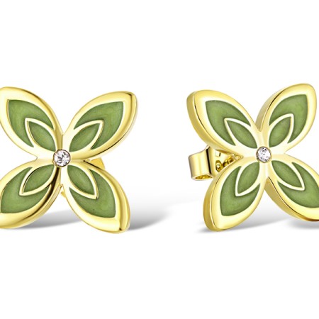 Brass w/ Yellow Gold Plating Earrings Enamel,Swarovski (E311251ENA7BRY)