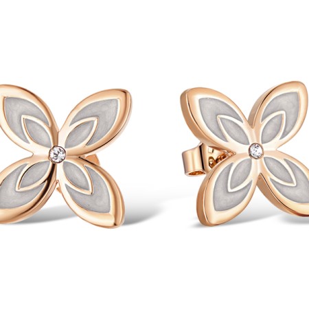 Brass w/ Rose Gold Plating Earrings Enamel,Swarovski (E311251ENA8BRR)