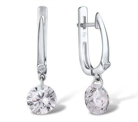 Sterling Silver Earrings White Cubic Zirconia (E311517WCZSL925)
