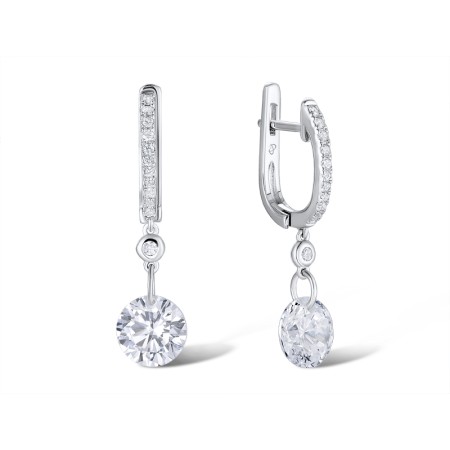 Sterling Silver Earrings White Cubic Zirconia (E311518WCZSL925)
