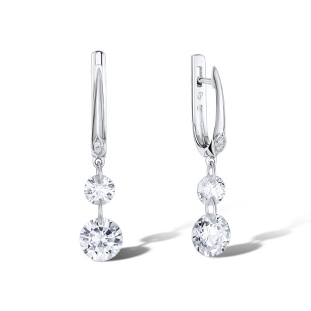 Sterling Silver Earrings White Cubic Zirconia (E311519WCZSL925)