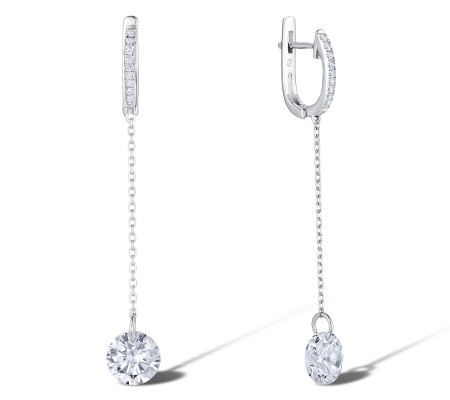 Sterling Silver Earrings White Cubic Zirconia (E311521WCZSL925)