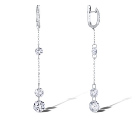 Sterling Silver Earrings White Cubic Zirconia (E311522WCZSL925)