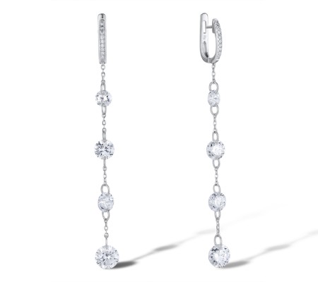 Sterling Silver Earrings White Cubic Zirconia (E311523WCZSL925)