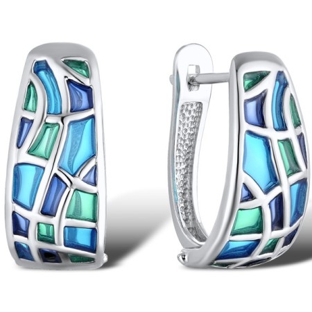 Sterling Silver Earrings Enamel (E311838ENASL925)