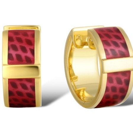 Sterling Silver w/ Yellow Plating Earrings Enamel (E311875ENASY925)