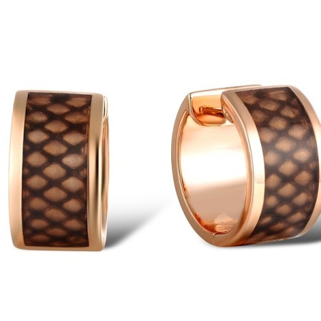 Sterling Silver w/ Rose Plating Earrings Enamel (E311876ENASR925)