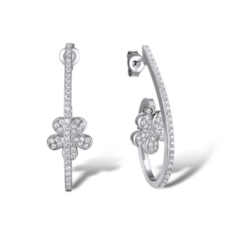 Sterling Silver Earrings White Cubic Zirconia (E312003WCZSL925)