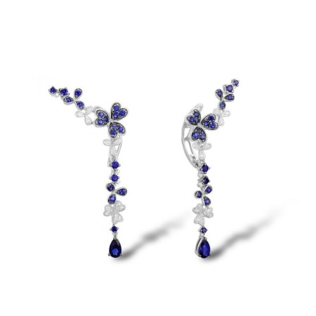 14KWB Earrings Blue Sapphire,Diamond (E312012SAP14KWB)