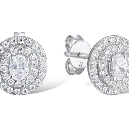 Sterling Silver Earrings White Cubic Zirconia (E312058WCZSL925)
