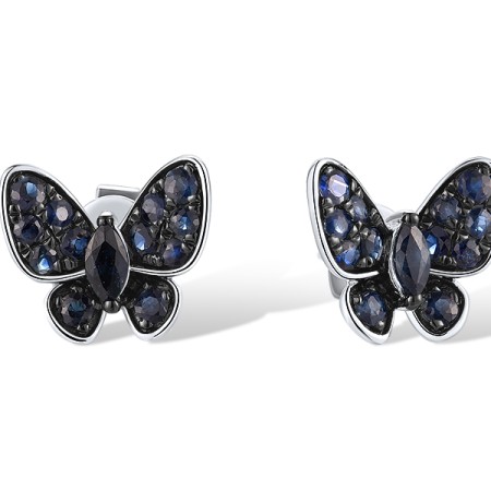14KWB Earrings Blue Sapphire (E312284SAP14KWB)