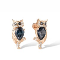 14KRB Earrings Black Diamond,Diamond,London Blue Topaz (E312304BLDB14KRB)