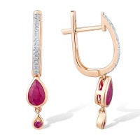 14KRW Earrings African Ruby,Diamond,Ruby (E312321ARR14KRW)