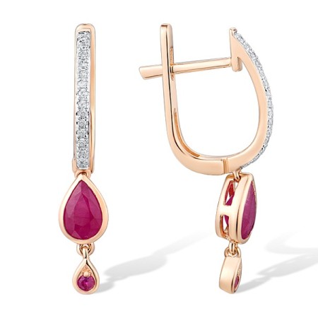 14KRW Earrings African Ruby,Diamond,Ruby (E312321ARR14KRW)