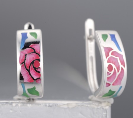 Sterling Silver Earrings Enamel (E312322ENASL925)