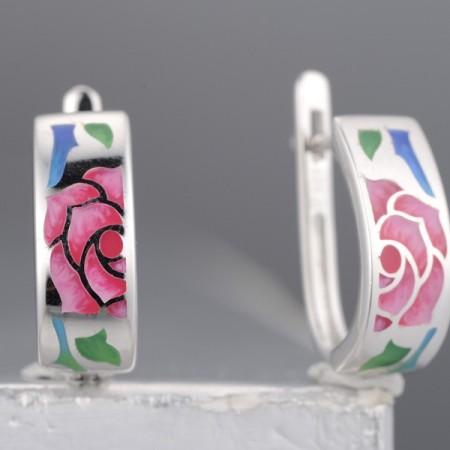 Sterling Silver Earrings Enamel (E312322ENASL925)