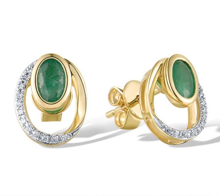 14KYW Earrings Diamond,Emerald (E312358EMR14KYW)