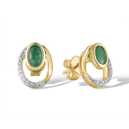 14KYW Earrings Diamond,Emerald (E312358EMR14KYW)