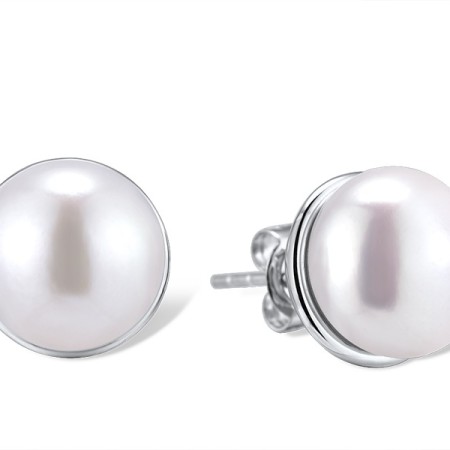 14KW Earrings Fresh Water White Pearl (E312474AFWP14KW)