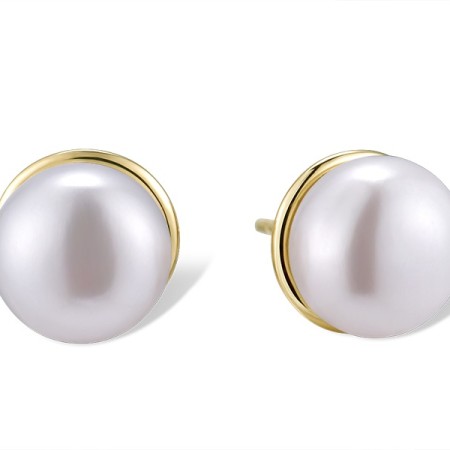 14KY Earrings Fresh Water White Pearl (E312474AFWP14KY)