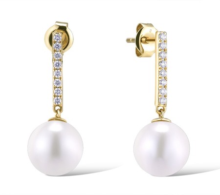 14KY Earrings Fresh Water White Pearl,Diamond (E312481FWP14KY)