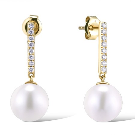 14KY Earrings Fresh Water White Pearl,Diamond (E312481FWP14KY)