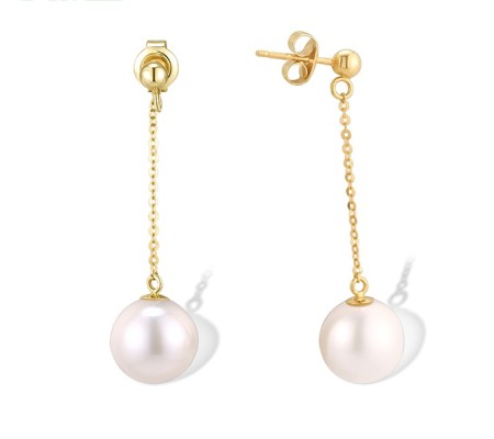 14KY Earrings Fresh Water White Pearl (E312486FWP14KY)
