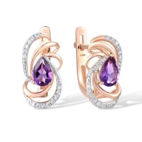 14KRW Earrings Amethyst,Diamond (E312555AME14KRW)