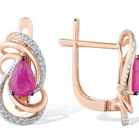14KRWB Earrings African Ruby,Diamond (E312555RUB14KRWB)