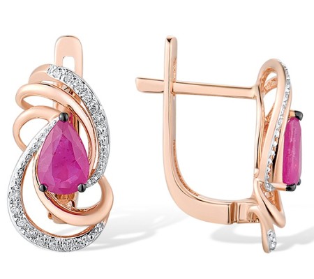 14KRWB Earrings African Ruby,Diamond (E312555RUB14KRWB)