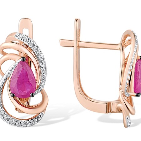 14KRWB Earrings African Ruby,Diamond (E312555RUB14KRWB)
