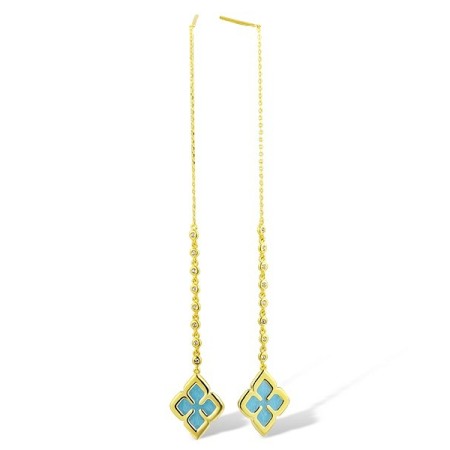 Brass w/ Yellow Gold Plating Earrings Enamel,Swarovski 001 (E312601ENA4BRY)