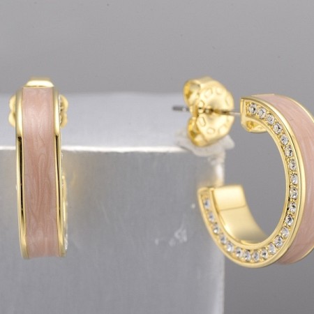 Brass w/ Yellow Gold Plating Earrings Enamel,Swarovski 001 (E312607ENA1BRY)