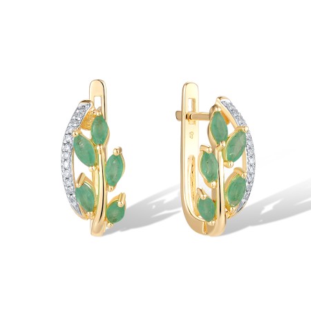 14KYW Earrings Diamond,Emerald (E312619AEMR14KYW)