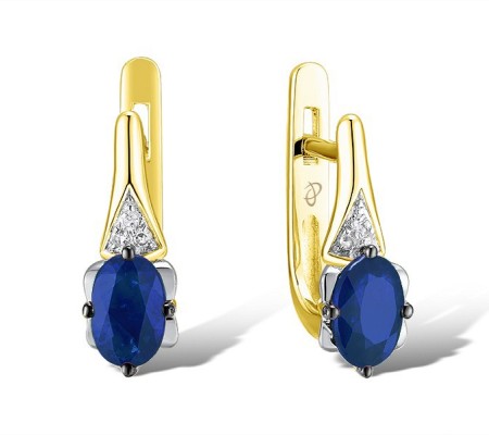 14KYWB Earrings Blue Sapphire,Diamond (E312632SAP114KYWB)