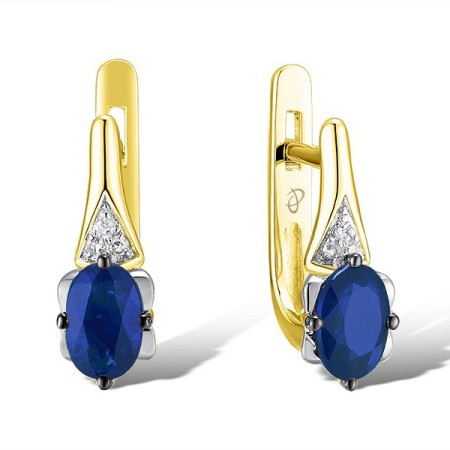 14KYWB Earrings Blue Sapphire,Diamond (E312632SAP114KYWB)