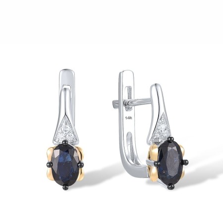 14KYWB Earrings Blue Sapphire,Diamond (E312632SAP14KYWB)