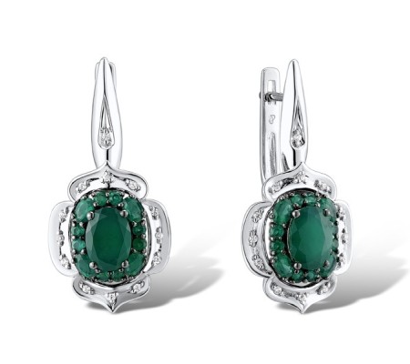 14KWB Earrings Diamond,Emerald (E312633EMR14KWB)