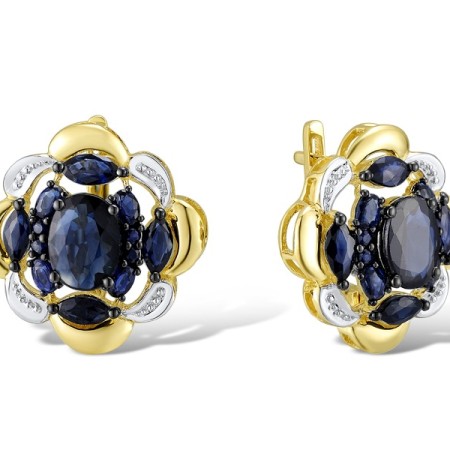 14KYWB Earrings Blue Sapphire (E312635SAP14KYWB)