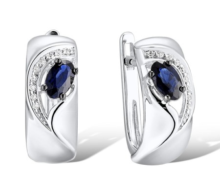 14KWB Earrings Blue Sapphire,Diamond (E312651SAP14KWB)