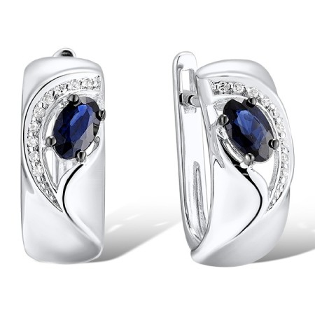 14KWB Earrings Blue Sapphire,Diamond (E312651SAP14KWB)
