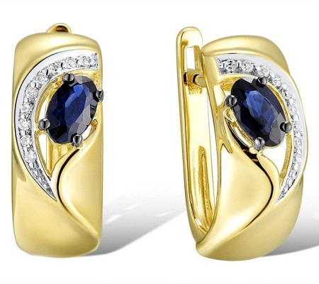 14KYWB Earrings Blue Sapphire,Diamond (E312651SAP14KYWB)
