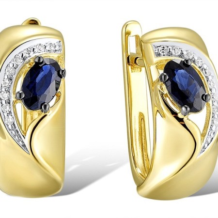 14KYWB Earrings Blue Sapphire,Diamond (E312651SAP14KYWB)