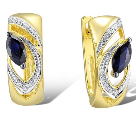 14KYWB Earrings Blue Sapphire,Diamond (E312652SAP14KYWB)