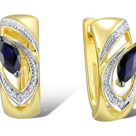 14KYWB Earrings Blue Sapphire,Diamond (E312652SAP14KYWB)