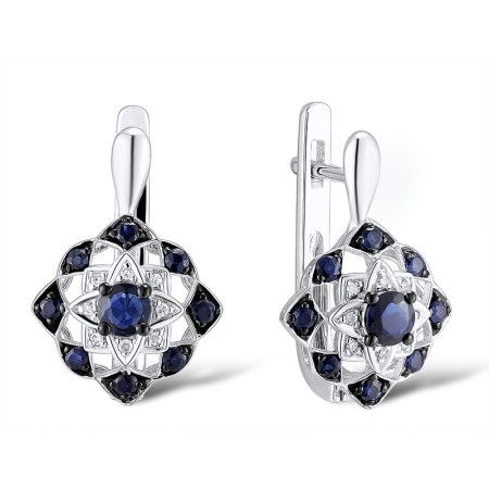 14KWB Earrings Blue Sapphire,Diamond (E312666SAP14KWB)