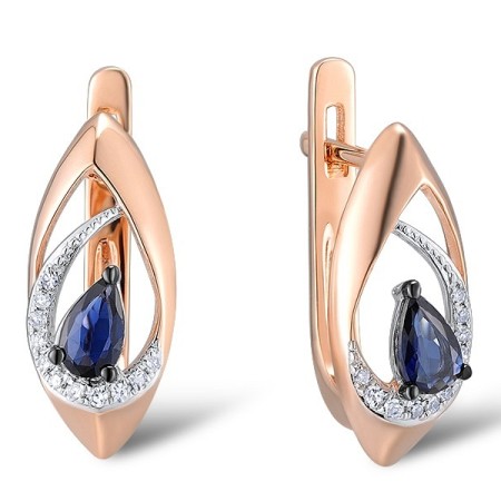 14KRWB Earrings Blue Sapphire,Diamond (E312674SAP14KRWB)