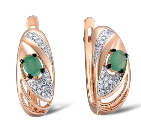 14KRWB Earrings Diamond,Emerald (E312675EMR14KRWB)