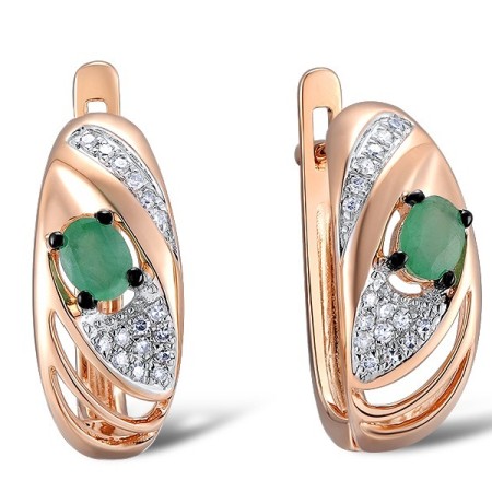 14KRWB Earrings Diamond,Emerald (E312675EMR14KRWB)